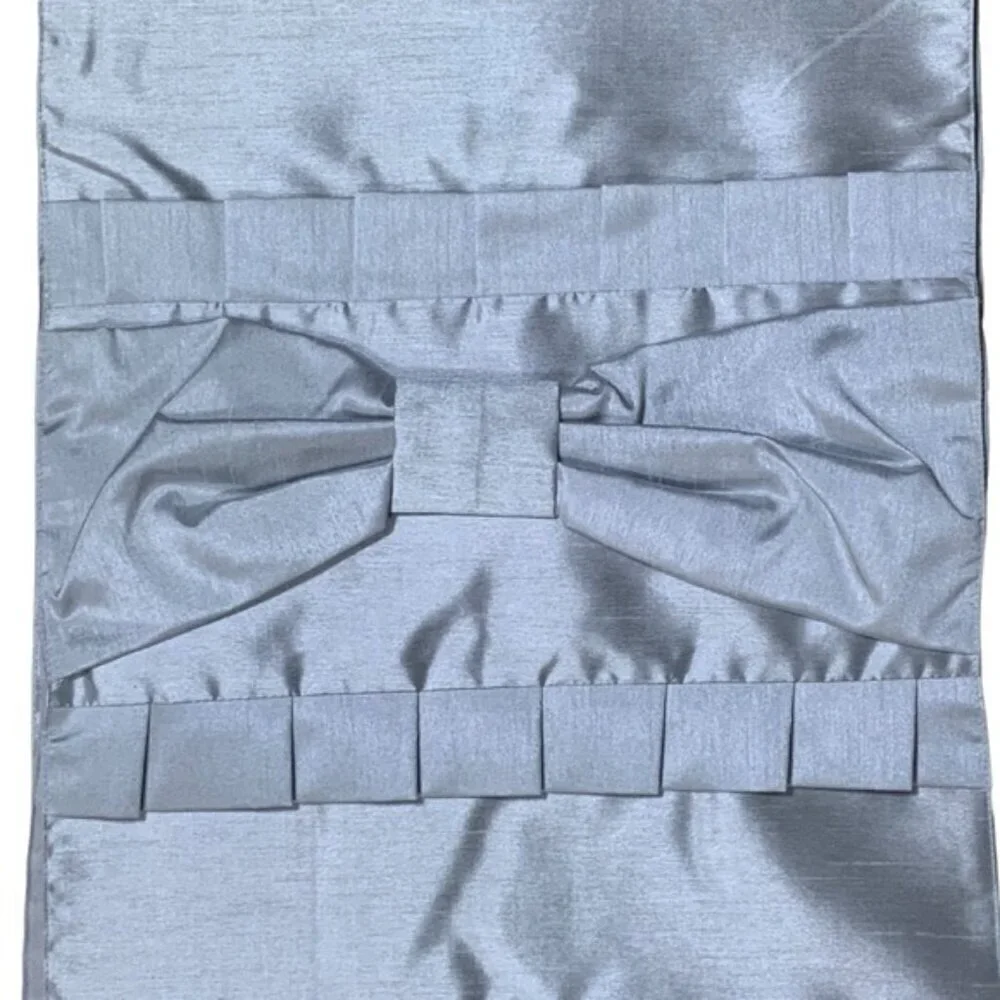Elegant Bow Table Runner Reversible Silvery Gray Stratford Home 14 x 72 in 6 Ft